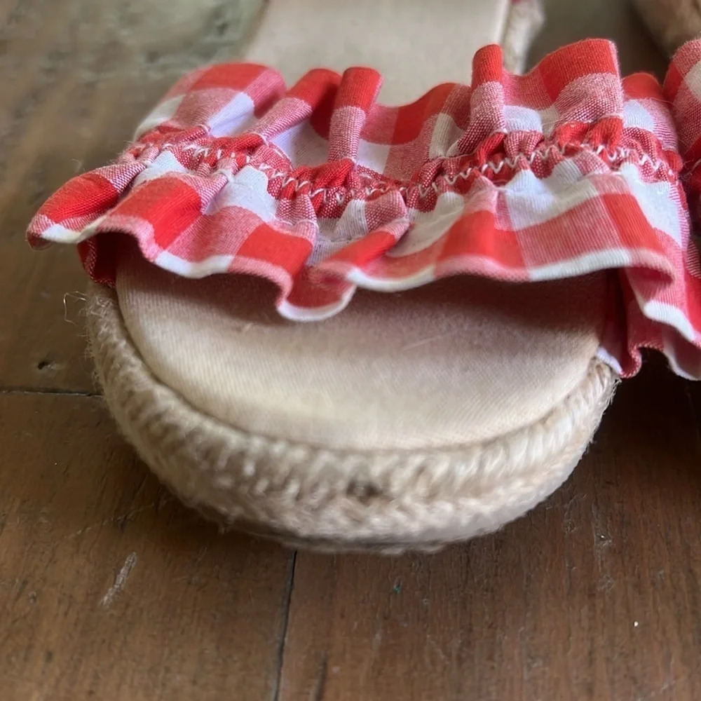 Janie and jack red plaid espadrille sandals